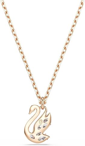 Swan pendant, Mixed cuts, Swan, White, Rose gold-tSwarovski One plated in Saudi Arabia