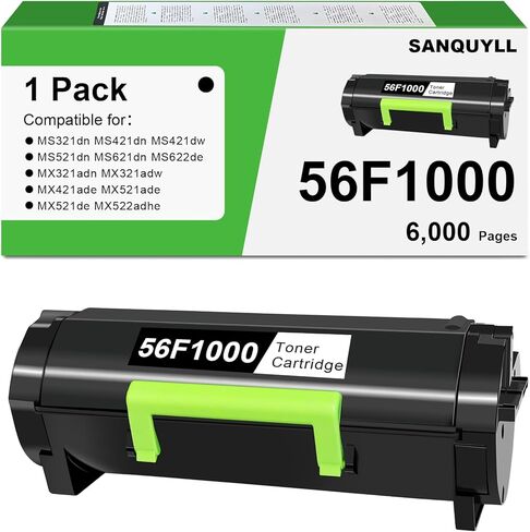 56F1000 High Yield Toner Cartridge Compatible for Lexmark 56F1000 Toner Cartridge for MS321,MX321,MX421,MX521,MX522,MX622 MS421,MS521,MS621,MS622,Laser Printer [6,000 Pages] in Kuwait