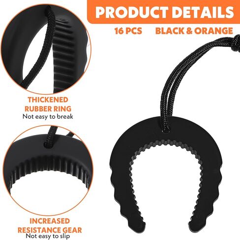 16 Pcs Emergency Door Stops, Police Door Stopper/Jam with Nylon Cord Attachments for Law Enforcement Emergency Medical Services Firefighter Accessories(Black and Orange) in Kuwait