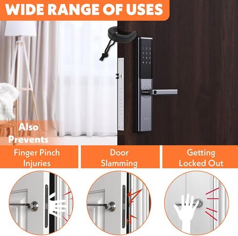 16 Pcs Emergency Door Stops, Police Door Stopper/Jam with Nylon Cord Attachments for Law Enforcement Emergency Medical Services Firefighter Accessories(Black and Orange) in Kuwait