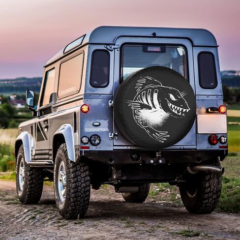 غطاء إطار احتياطي للتخييم غطاء إطار RV للأسماك الداكنة مقاوم للشمس والغبار عالمي للمقطورة SUV Camp Travel Trailer 12 "13" 14 "15" 16 "17 بوصة in Kuwait