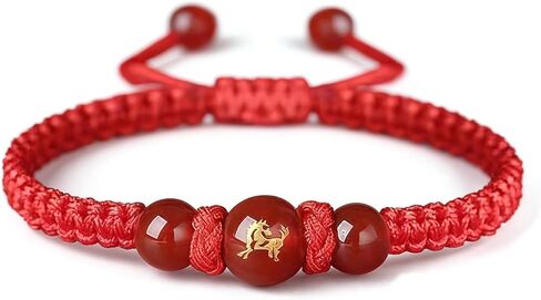 2026 Chinese New Year of The Horse Red String Braided Bracelet, Handwoven Adjustable Horse Charm Bracelets Feng Shui Lucky Amulet Protection Rope Bracelet for Women Unisx New Year Jewelry Gift in Kuwait