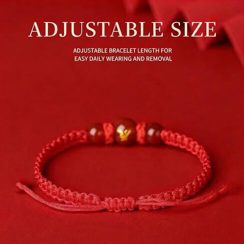 2026 Chinese New Year of The Horse Red String Braided Bracelet, Handwoven Adjustable Horse Charm Bracelets Feng Shui Lucky Amulet Protection Rope Bracelet for Women Unisx New Year Jewelry Gift in Kuwait