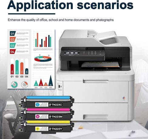 TN227 TN-227 High Yield Toner Cartridge Replacement for Brother TN227 TN223 for MFC-L3750CDW HL-L3210CW HL-L3290CD HL-L3230CDW MFC-L3710CW HL-L3270CDW (Cyan Magenta Yellow, 3 Pack) in Kuwait