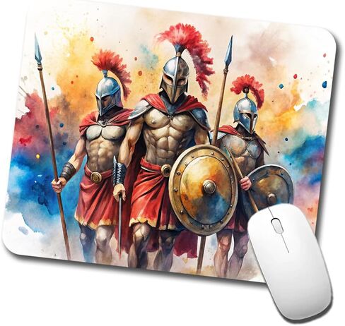 Greek Warriors Spartans Watercolor Low Profile Mouse Pad Mat in Kuwait
