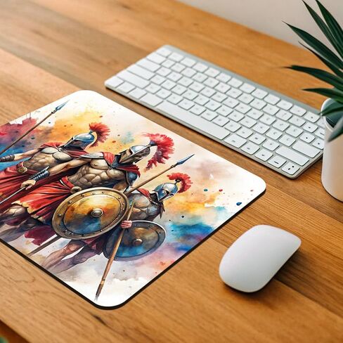 Greek Warriors Spartans Watercolor Low Profile Mouse Pad Mat in Kuwait