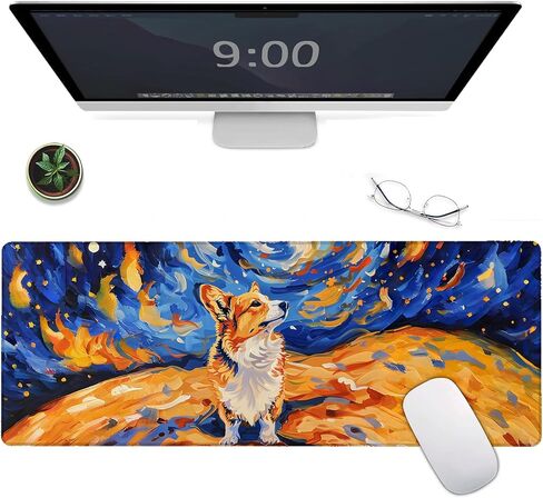 Cute Hippo Large Gaming Mouse Pad,Floral Desk Mat,31.5x11.8x0.12in Extended Non-Slip Rubber Nature Lovers Mousepad,Computer Deskmat Gifts,Laptop Mice Pads Decor for Home Office in Kuwait