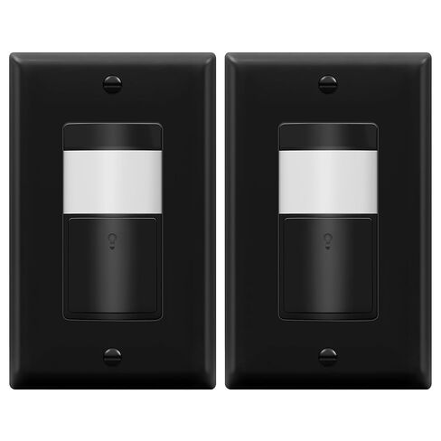 TOPGREENER PIR Motion Sensor Light Switch, Occupancy & Vacancy Motion Sensor Switch, 𝐎𝐩𝐞𝐫𝐚𝐛𝐥𝐞 𝐖𝐢𝐭𝐡𝐨𝐮𝐭 𝐆𝐫𝐨𝐮𝐧𝐝 𝐖𝐢𝐫𝐞, No Neutral Wire, Single Pole, TDOS5-HL-W-2PCS, White in Kuwait