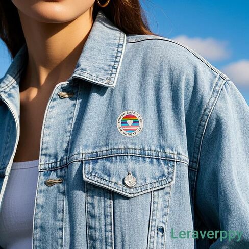 دبوس المينا، أنت آمن لتكون أنت حولي، دبوس طية صدر السترة، هدية لشركاء عشاق المراهقين من LGBT، شارة زر على شكل قلب قوس قزح، هدية لشركاء عشاق المراهقين من LGBT، ديكور DIY، دبوس على حقيبة قماش القميص in Kuwait