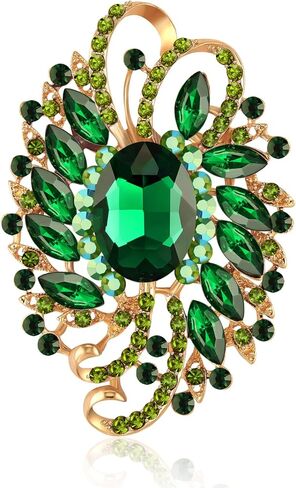 YOQUCOL Flower Shape Large Brooch Pin for Women Big Brooch with Crystal Fashion Floral Brooch for Dress Hat Decoration in Saudi Arabia
