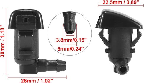 X AUTOHAUX 4pcs Car Front Windshield Washer Nozzle Sprayer Single Hole for Toyota Tacoma 1995-2004 Replace of 25815793 85381-04030 in Saudi Arabia