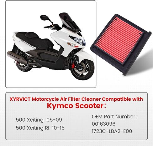 Air Filter for Kymco for Xciting 500 2008 2005 2006 2007 2009, for Xciting 500 RI 2010-2016, 1723C-LBA2-E00 00163096 in Saudi Arabia