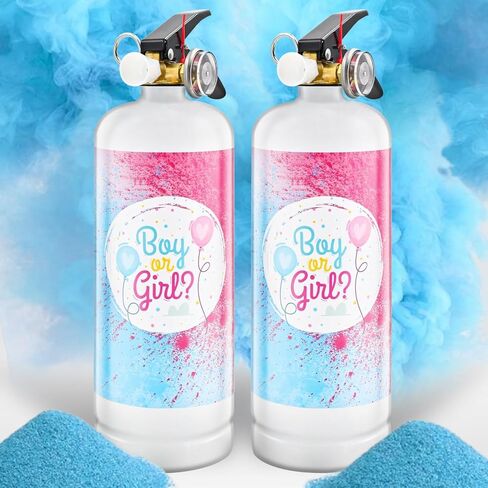 Gender Reveal Fire Extinguisher 2 Pack Giant Boy or Girl Gender Reveal Extinguisher Blue Pink Powder Smoke for Sex Reveal Fire Extinguishers Gender Reveal Ideas Baby Reveal Decorations (2 Pack Blue) in Kuwait