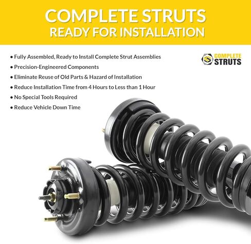 COMPLETESTRUTS Front Quick Complete Strut Assemblies with Coil Springs Replacement for 2008-2016 Audi A5 - Set of 2 in Kuwait