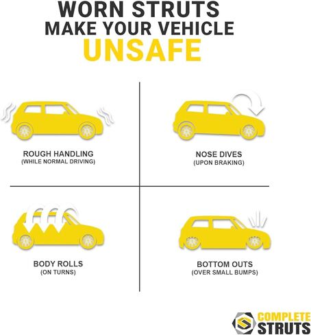 COMPLETESTRUTS Front Quick Complete Strut Assemblies with Coil Springs Replacement for 2008-2016 Audi A5 - Set of 2 in Kuwait