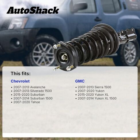 AutoShack جبهة كاملة تبختر ولفائف الربيع استبدال اليسار أو اليمين ل2007-2013 شيفروليه سيلفرادو 1500 2007-2020 شيفروليه تاهو 2007-2013 جي إم سي سييرا 1500 2007-2020 جي إم سي يوكون 1-PC in Saudi Arabia