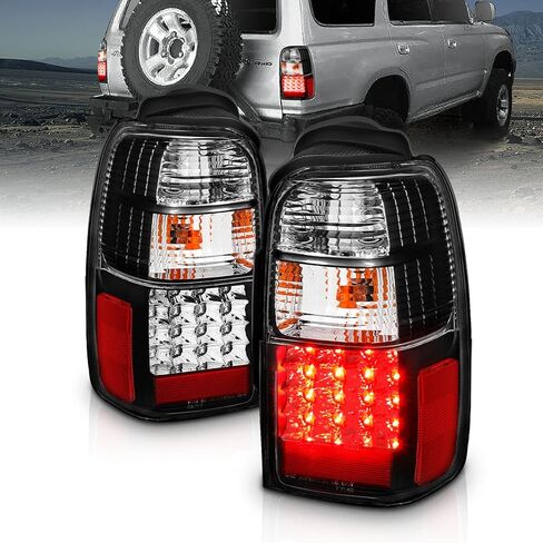 AmeriLite for 1996-2002 Toyota 4Runner LED Replacement Black Tail Lights Assembly Set - Passenger and Driver Side in Kuwait