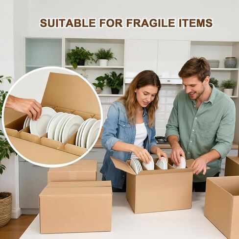 4 Sets Glass Dividers for Moving Boxes, Cardboard Dividers for Boxes Fit 16x12x12 Moving Boxes, Wine Glass Storage Box with Dividers (Box Not Included) in Kuwait