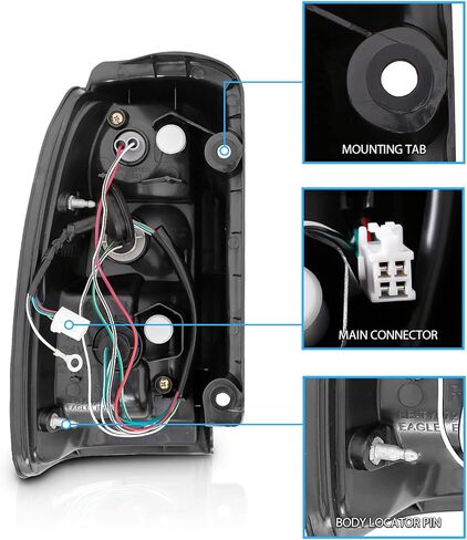 AmeriLite for 1996-2002 Toyota 4Runner LED Replacement Black Tail Lights Assembly Set - Passenger and Driver Side in Kuwait