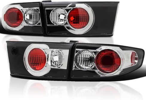 SPEC-D TUNING Black Housing Clear Lens Tail Lights Compatible with 2003-2005 Honda Accord 4Dr Sedan, Left + Right Pair Assembly in Kuwait