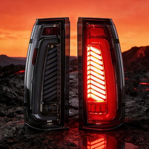 أضواء خلفية LED متتابعة كاملة تناسب 1988-1999 Chevy GMC C/K بيك اب شاحنة سيلفرادو تاهو سوبربان سييرا يوكون ديناميكية بدوره إشارة ضوء الفرامل عكس الضوء بدء مجموعة الضوء الخلفي المتحركة in Kuwait