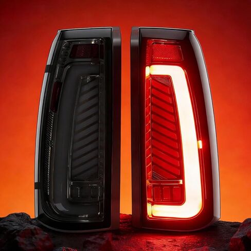 أضواء خلفية LED متتابعة كاملة تناسب 1988-1999 Chevy GMC C/K بيك اب شاحنة سيلفرادو تاهو سوبربان سييرا يوكون ديناميكية بدوره إشارة ضوء الفرامل عكس الضوء بدء مجموعة الضوء الخلفي المتحركة in Kuwait