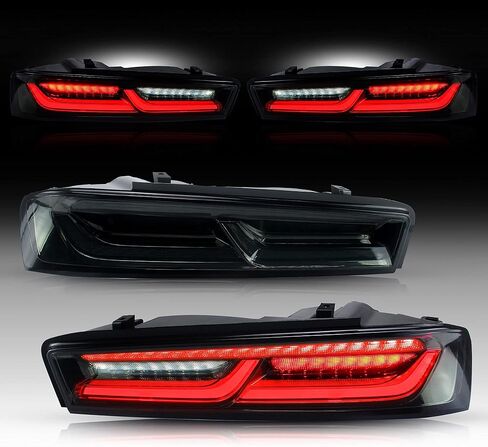 مصابيح خلفية LED مدخنة من VLAND متوافقة مع Chevy Camaro Coupe 2016 2017 2018، مع أضواء إشارة الانعطاف الحمراء المتسلسلة، مجموعة المصابيح الخلفية للجري أثناء النهار in Saudi Arabia
