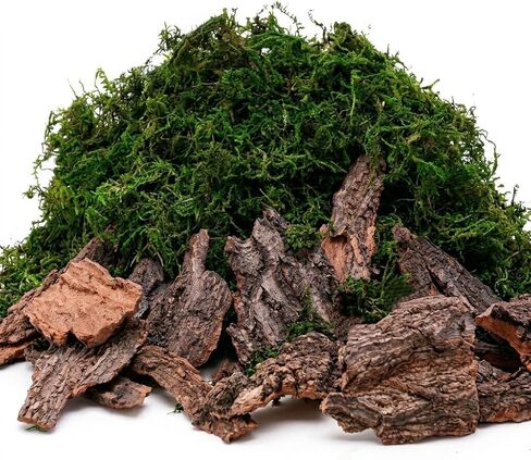 BYHER Fake Moss for Crafts, Assorted Treebark Fairy Garden Accessories Green Moss for Decorating, Tree Bark for Crafts, Terrarium, Floral Arrangements (Forest Green) in Kuwait