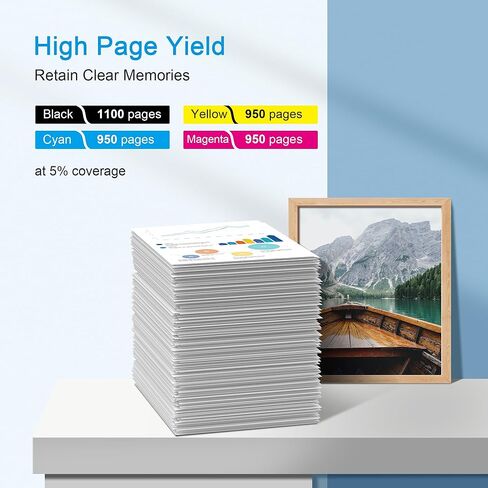 Wiseta 702XL 702 XL High Capacity Remanufactured for Epson 702XL Ink Cartridges Combo Pack 702XL T702XL 702 702 XL use with WF-3720 WF-3730 WF-3733 Printer (Black, Cyan, Magenta, Yellow, 4 Pack) in Kuwait