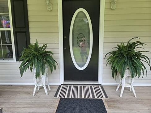 One Designer Quality 50 Inch Spread 92 Branch Artificial Silk Boston Fern Bush Plant Indoor Only in Kuwait