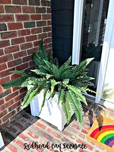 One Designer Quality 50 Inch Spread 92 Branch Artificial Silk Boston Fern Bush Plant Indoor Only in Kuwait