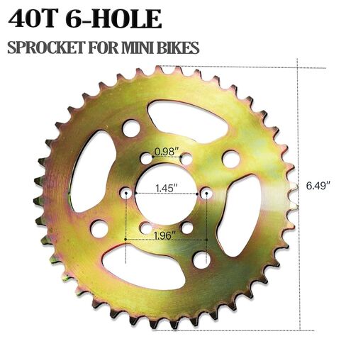 سرعة خلفية عالية عزم دوران خلفي 6 فتحات ضرس # 40 41 420 عجلة سلسلة للدراجة الصغيرة كولمان CT100U CC100X Mega Moto MMB80 105cc Motovox MBX10 Baja Doodle Bug DB30 RB100 B100 in Kuwait