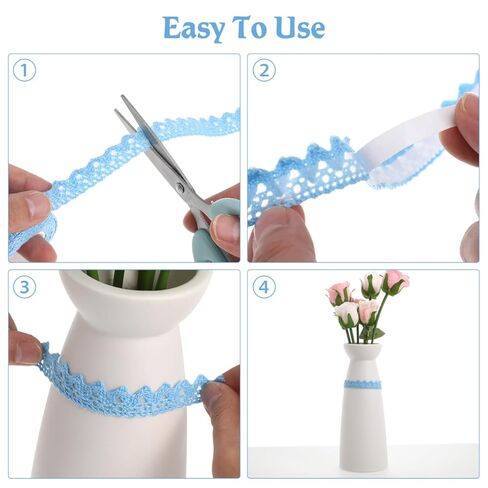 5 قطع من شريط الدانتيل ذاتي اللصق من BESPORTBLE، ملصقات زخرفة واشي قطنية مخفية بتصميم مجوف شريط دانتيل مزخرف للحرف اليدوية، سجل القصاصات، صناعة البطاقات، تزيين القرطاسية in Kuwait