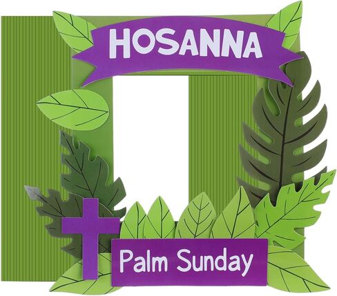 24 مجموعة من إطارات صور ورقية من Burbell مكونة من 24 قطعة للأطفال من Hosanna Holy Week DIY إطار صور من ورق النخيل والحرف الفنية لأسبوع عيد الفصح المقدس ومستلزمات أنشطة الكنيسة في مدرسة الأحد المسيحية in Saudi Arabia
