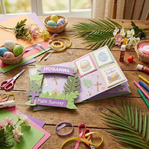 24 مجموعة من إطارات صور ورقية من Burbell مكونة من 24 قطعة للأطفال من Hosanna Holy Week DIY إطار صور من ورق النخيل والحرف الفنية لأسبوع عيد الفصح المقدس ومستلزمات أنشطة الكنيسة في مدرسة الأحد المسيحية in Saudi Arabia