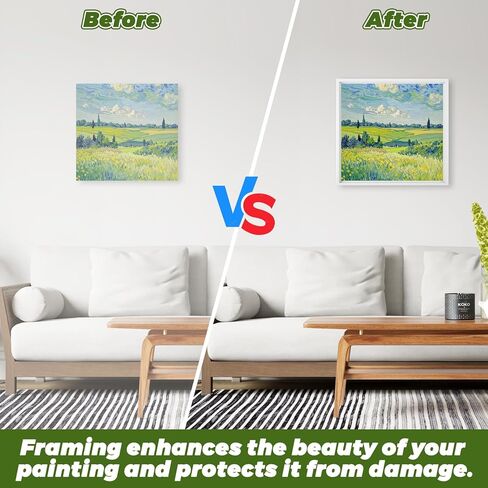 4Pcs Canvas Frame, 12"x12" Canvas Floater Frames, Floating Frame for Wall Art Oil Painting Paint Living Room Decor (White) in Kuwait