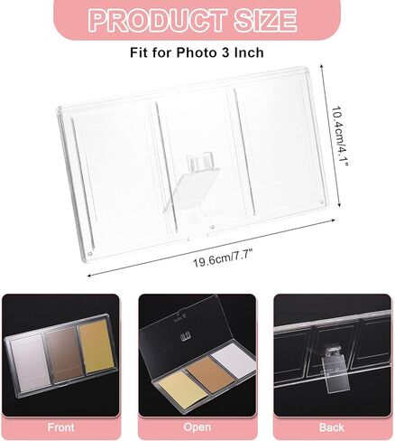 uxcell Mini Collage Picture Frame, 3 in 1 Mini Photo Frame 2.1 x 3.4 Inch 3 Grids Clear Mini Photo Vertical Frame for 3 Inch Photos Desktop Tabletop Display, Transparent in Saudi Arabia