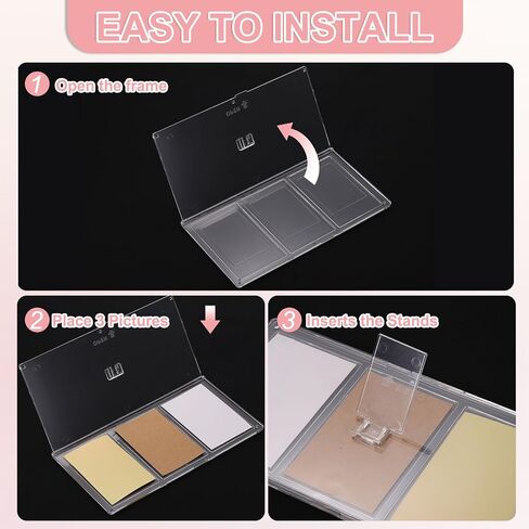 uxcell Mini Collage Picture Frame, 3 in 1 Mini Photo Frame 2.1 x 3.4 Inch 3 Grids Clear Mini Photo Vertical Frame for 3 Inch Photos Desktop Tabletop Display, Transparent in Saudi Arabia