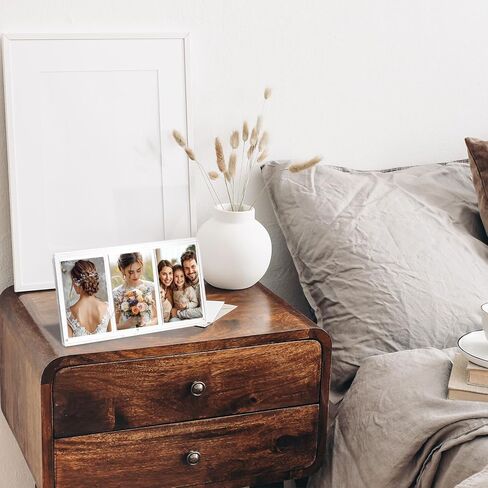 uxcell Mini Collage Picture Frame, 3 in 1 Mini Photo Frame 2.1 x 3.4 Inch 3 Grids Clear Mini Photo Vertical Frame for 3 Inch Photos Desktop Tabletop Display, Transparent in Saudi Arabia