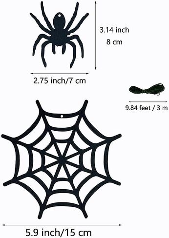 30 PCS Black Spider Ornament Felt Hanging Spider Web Halloween Decorations Bulk for House Home Decorations in Saudi Arabia