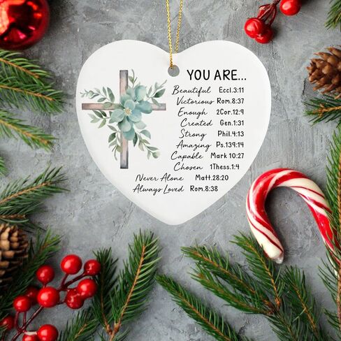Easter Ornament Religious Gifts for Women Men Ornament Keepsake Sign Heart Plaque Spiritual Gifts Baptism Gifts Encouragement Gifts for Best Friend BFF Easter Decorations in Kuwait