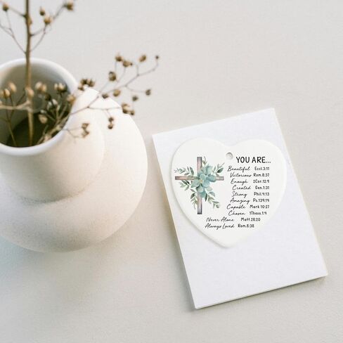 Easter Ornament Religious Gifts for Women Men Ornament Keepsake Sign Heart Plaque Spiritual Gifts Baptism Gifts Encouragement Gifts for Best Friend BFF Easter Decorations in Kuwait