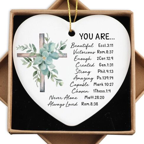 Easter Ornament Religious Gifts for Women Men Ornament Keepsake Sign Heart Plaque Spiritual Gifts Baptism Gifts Encouragement Gifts for Best Friend BFF Easter Decorations in Saudi Arabia