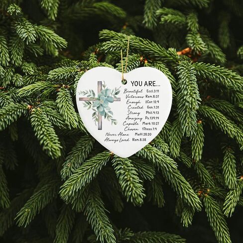 Easter Ornament Religious Gifts for Women Men Ornament Keepsake Sign Heart Plaque Spiritual Gifts Baptism Gifts Encouragement Gifts for Best Friend BFF Easter Decorations in Saudi Arabia