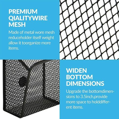 Magnetic Organizer Box, Mesh Stainless Steel Basket, Metal Writing Utensil Storage Organizer for Sticky Notes Paper Clips, for Refrigerator Metal Desk Kitchen and Home Office in Saudi Arabia