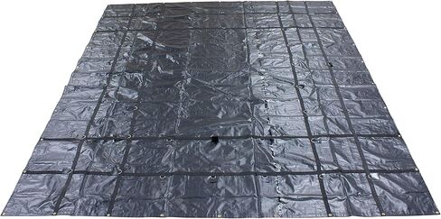 Mytee Products 16' x 27' Flatbed Truck 18 Oz Steel Tarp with 4 FT Drop - Black Heavy Duty Vinyl Waterproof Tarp for Trailers to Protect Cargo from Wind, Rain, Snow and Sun in Kuwait
