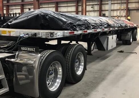 Mytee Products 16' x 27' Flatbed Truck 18 Oz Steel Tarp with 4 FT Drop - Black Heavy Duty Vinyl Waterproof Tarp for Trailers to Protect Cargo from Wind, Rain, Snow and Sun in Saudi Arabia
