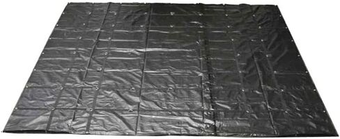 Mytee Products 16' x 27' Flatbed Truck 18 Oz Steel Tarp with 4 FT Drop - Black Heavy Duty Vinyl Waterproof Tarp for Trailers to Protect Cargo from Wind, Rain, Snow and Sun in Saudi Arabia