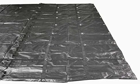 Mytee Products 16' x 27' Flatbed Truck 18 Oz Steel Tarp with 4 FT Drop - Black Heavy Duty Vinyl Waterproof Tarp for Trailers to Protect Cargo from Wind, Rain, Snow and Sun in Saudi Arabia