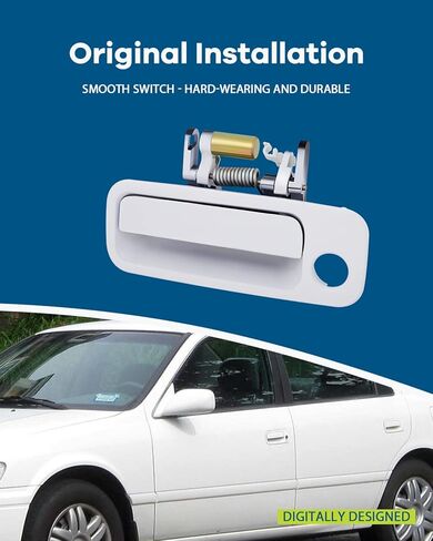 LUJUNTEC Exterior Door Handle Front Driver Side Replacement for 1997-2001 for Toyota Camry White in Saudi Arabia